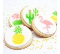 Set de 4 mini pochoirs à gâteaux Summer Ø 6 cm Blanc G