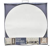 TENDANCE - Set de 4 Miroirs Ronds Diamètre 30 cm 2 mm - Uni- Salle de Bain - Miroirs