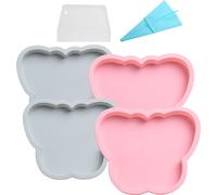 Set de 4 Moules à Gâteau en Silicone,18cm Moules à Gâteau à Couche pour la Cuisson à la Maison, Moules à Gâteau Arc-en-ciel Pour Fête d'Anniversaire, Anniversaire (Papillon)