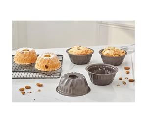 Set de 4 moules à mini kouglof acier revêtement antiadhérent 10 cm Mathon