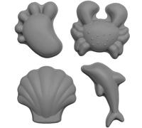 Set de 4 moules de plage en silicone souple gris TU