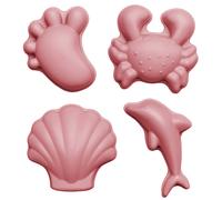 Set de 4 moules de plage en silicone souple rose TU