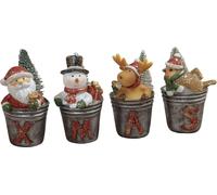 set de 4 ornements de Noël - XMAS WD2930 (Taille unique) (Argent)