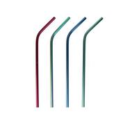 - Set de 4 pailles en inox coloré avec goupillon