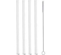 Set de 4 pailles en verre avec goupillon - Metaltex - Transparent / Cristal - Verre Transparent G