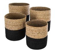 Set de 4 paniers jute noir