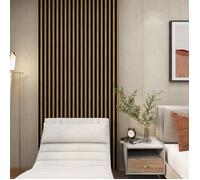 Set de 4 panneaux muraux décoratifs 3D Blaricum 195 x 12 cm effet chêne