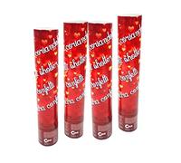 Set de 4 parties Popper Tubes pousses confettis coeurs rouges (30 cm)