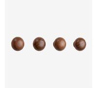 Set de 4 patères murales en bois Crel Brun Acacia foncé