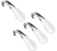 set de 4 petits chausse-pieds en acier inoxydable | Chausse-pied de 16cm | Aide à chausser en métal | Modèle solide | Chausse-pied en métal avec trou pour le suspendre