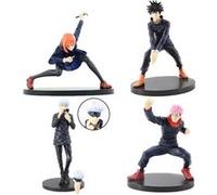 Set de 4 pièces Figurines Jujutsu Kaisen Yuji Gojo Nobara Megumi 16-25 cm G