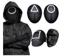 Masque de déguisement GENERIQUE Set de 4 pièces Masques Cosplay Séries Télévisées Squid Game Noir 25 cm