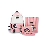 Set de 4 pièces Sac à dos,Sacs à bandoulière,Sac de messager,Trousse Jujutsu Kaisen Rose