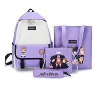 Set de 4 pièces Sac à dos,Sacs à bandoulière,Sac de messager,Trousse Jujutsu Kaisen Violet