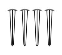 Set de 4 pieds HAIRPIN de hauteur 710 mm en acier finition noir EMUCA 2040414