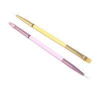 Set de 4 Pinceaux Nail Art à Double Extrémité pour Gel de Construction | Manche Codé Couleur, Poils Nylon et Plastique, Usage Maison ou Salon, pour Tracé Fin et Étalage
