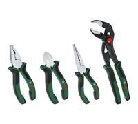 Bosch – Set de 4 pinces : coupante diagonale, universelle, bec long, multiprises – Softgrip, nickelée
