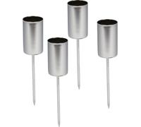 Set de 4 pique-bougies - argent - Fiche pour bougies de l'Avent et de Noël - pique-bougies pour bougies de table