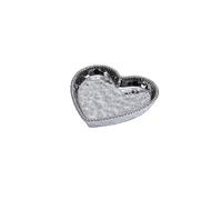 Set de 4 plats cœur argent - 17,8x17,8x3,2cm - LOVE IS IN THE AIR Pampa Bay