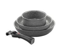 Set de 4 poêles Torre (Poêle 24 cm + Poêle 28 cm + Casserole 16 cm + Poignée amovible) Ballarini