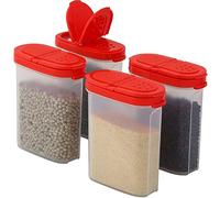 SIGNORA WARE Set de 4 Pots à Épices, Organisateur à Épices, Jolies Boite à Épices Translucides, Ensemble de Flacons à Épices, Étanche, Bocaux avec Couvercles pour Épices et Aromates Sans BPA.