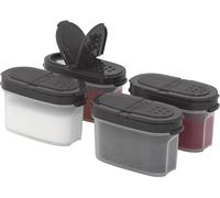Set de 4 Pots à Épices, Organisateur à Épices, Jolies Boite à Épices Translucides, Ensemble de Flacons à Épices, Étanche, Bocaux avec Couvercles pour Épices et Aromates Sans BPA.