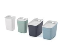 Lot de 4 Poubelles - READY TO COLLECT - CURVER - 2 x 10 L + 2 x 20 L - Blanc/Vert/Bleu/Gris