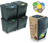 Set de 4 poubelles - gris pierre