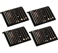 set de 4 présentoirs à bijoux, supports pour colliers, présentoirs à bijoux en velours, supports pour bracelets, supports pour bijoux, supports pour chaînes pour bijouteries, présentoirs pour bracelet