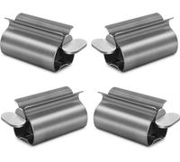 set de 4 presse-tubes en acier inoxydable | Presse-tubes pour dentifrice | Vide-tubes pour crèmes avec fonction de support | Extracteur manuel de tubes | Distributeur de dentifrice pour salle de bain