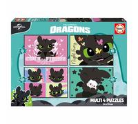 Set de 4 puzzles 50 à 150 pièces Educa How to train dragon