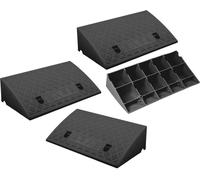 set de 4 rampes d'accès 50x27x7 cm | Rampe de trottoir | Cale d'accès | Rampe pour fauteuil roulant | Rampe de seuil pour moto, voiture, fauteuil roulant, remorque, brouette | Aide à l'accès - Rampe e