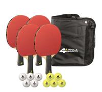 Set de 4 raquettes et 10 balles de tennis de table JOOLA - Rouge/Blanc/Jaune - Taille Unique