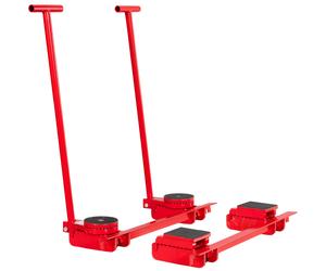 Set de 4 rouleurs charges lourdes 20 t 2 patins fixes et 2 pivotants + timons MW Tools TRS20