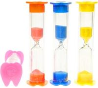 set de 4 sabliers 'dent' sablier de dentiste env. 9x2cm , 4 de 4 couleurs