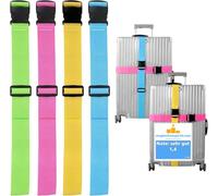 Set de 4 Sangles à Bagages en Couleur - comme Porte-adresse pour valises & Bagages - Sangles à Bagages pour Voyager & Prendre l'avion