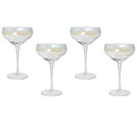 Set de 4 Soucoupes à Champagne Soufflées à la Main 30 inition Iridiscente Mo