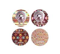 Set de 4 sous-verre ronds Téo Jasmin MARRON G