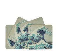 Set de 4 sous-Verres Katsushika Hokusai, La Grande Vague (10x10cm)