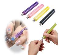 Set de 4 Stylos à Dots pour Ongles à 5 Pétales, Pointe Fine de 1,8 mm pour Pierre de Strass, Boule en Acier Inoxydable, Outil de Dessin en un Coup pour Nail Art DIY, Débutants et Passionnés