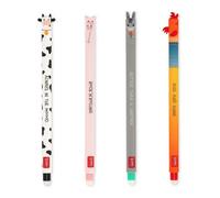 Legami Lot de 10 stylos gel effaçables motifs d'animaux couleurs assorties