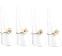 set de 4 supports de bagues en acrylique [blanc] pour bagues individuelles, 68x25mm - organisateur de bijoux pour un rangement élégant, support de présentation pour bagues, support d'exposition pour v