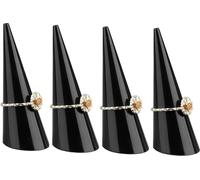 set de 4 supports de bagues en acrylique [noir] pour bagues de doigt individuelles, 68x25mm - organisateur de bijoux pour un rangement élégant, support de présentation pour bagues, support d'expositio