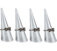 set de 4 supports de bagues en acrylique transparent pour bagues individuelles, 68x25mm - organisateur de bijoux pour un rangement élégant, support de présentation pour bagues, support d'exposition po