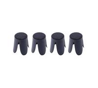 sweeek - Set de 4 tabourets empilables Bleu Marine. Bouclette texturée. Niki. Ø30 / 44 x H46cm