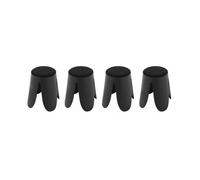 Alice's Home - Set de 4 tabourets empilables Noirs. Bouclette texturée. Niki. Ø30 / 44 x H46cm