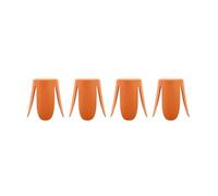 Set de 4 tabourets empilables simili cuir orange. Niki Ø30 / 44 x H46cm