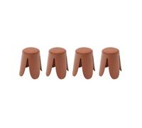 Alice's Home - Set de 4 tabourets empilables Terracotta. Bouclette texturée. Niki. Ø30 / 44 x H46cm