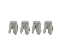 Alice's Home - Set de 4 tabourets empilables Verts céladon. Bouclette texturée. Niki. Ø30 / 44 x H46cm