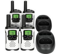 Set de 4 talkie-walkies - portée jusqu’à 7 kilomètres Alecto FR-175 QUAD Blanc-Noir Blanc-Noir G